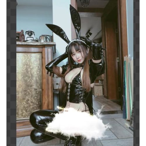 [Reservation] Gothic Maid Bunny Girl Patent Leather Lingerie Set EG154 - Egirldoll