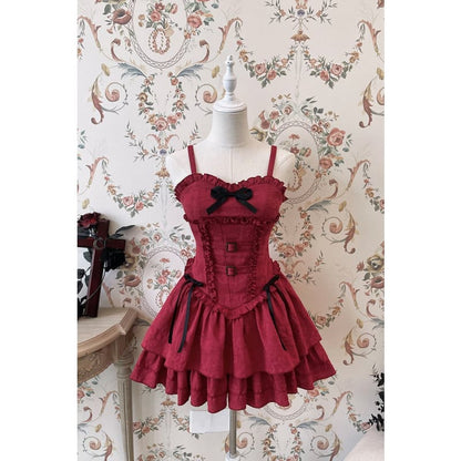 [Reservation] Lolita Red Hunter Amber JKS Dress Full Set EG17413 - Egirldoll