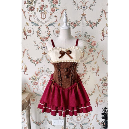 [Reservation] Lolita Red Hunter Amber JKS Dress Full Set EG17413 - Egirldoll