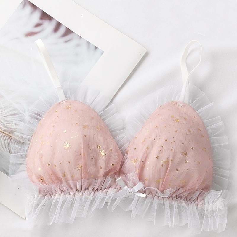 [Reservation] Sweet Lace Flounce Starry Bra SS0615 - Egirldoll