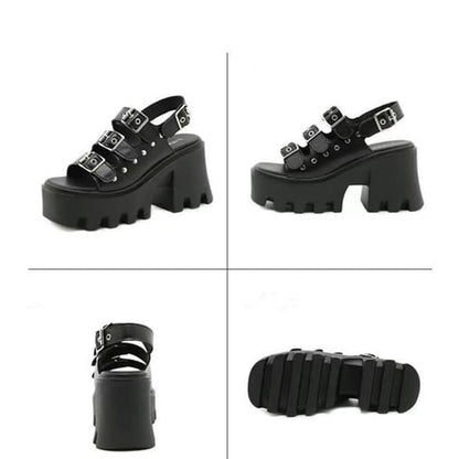 Roman Metal Belts Open Toes Sandals EE0856 - Egirldoll