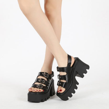 Roman Metal Belts Open Toes Sandals EE0856 - Egirldoll