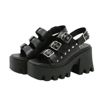 Roman Metal Belts Open Toes Sandals EE0856 - Egirldoll