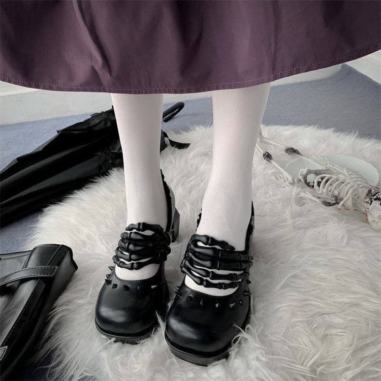 Skull Hands -Twilight Invitation- Gothic Lolita Shoes ON25 - Egirldoll