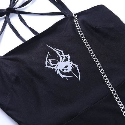 Spider Skull Suspender Black Dress EE0890 - Egirldoll