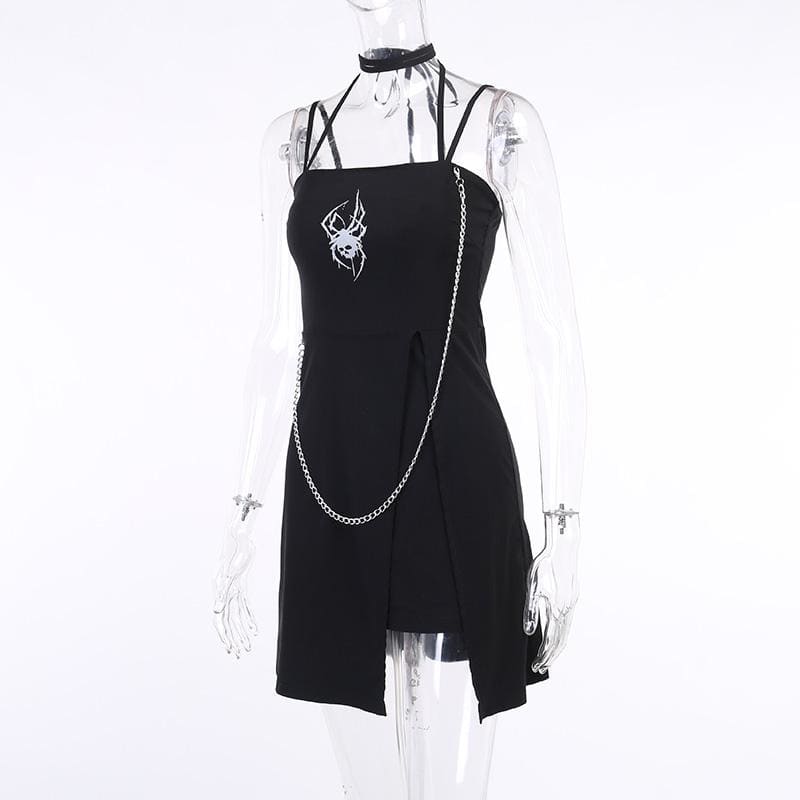 Spider Skull Suspender Black Dress EE0890 - Egirldoll
