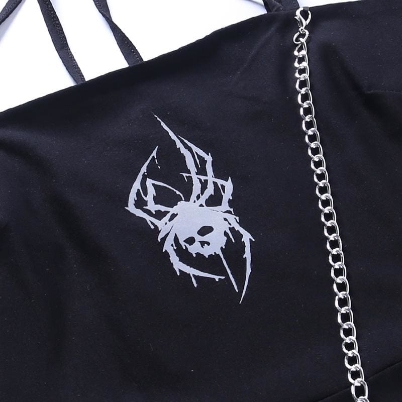 Spider Skull Suspender Black Dress EE0890 - Egirldoll