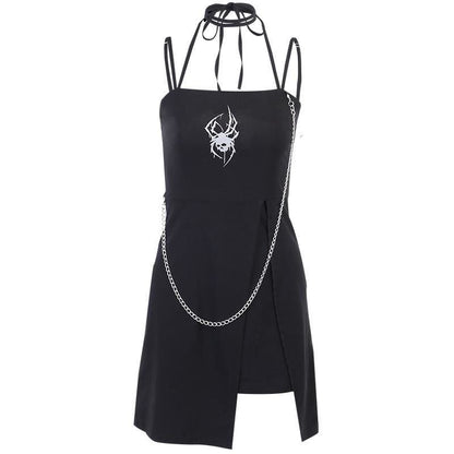 Spider Skull Suspender Black Dress EE0890 - Egirldoll