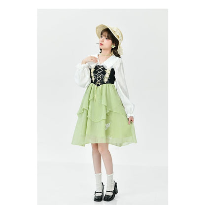 Spring Lovely Flower Girl Green Dress ON622 - dress