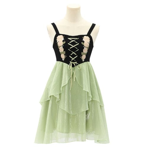 Spring Lovely Flower Girl Green Dress ON622 - green / S -