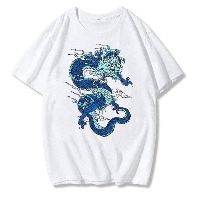Streetwear Vintage Chinese Dragon Print T-shirt EG340 - Egirldoll