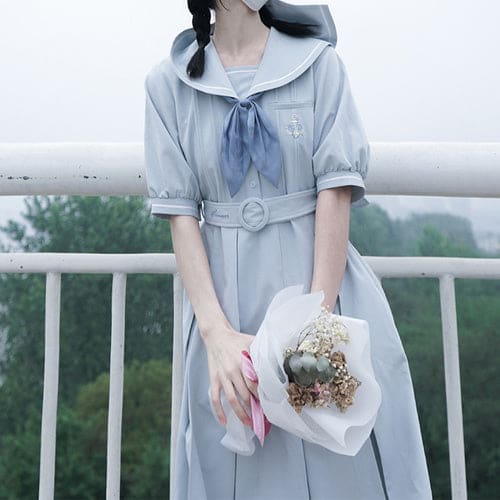 Summer Pastel JK Sailor Pastel Dress ON585 - Blue(02) / M -