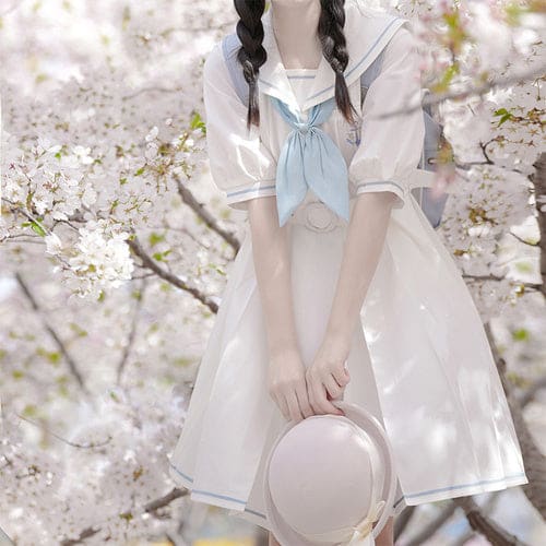 Summer Pastel JK Sailor Pastel Dress ON585 - White(02) / M -