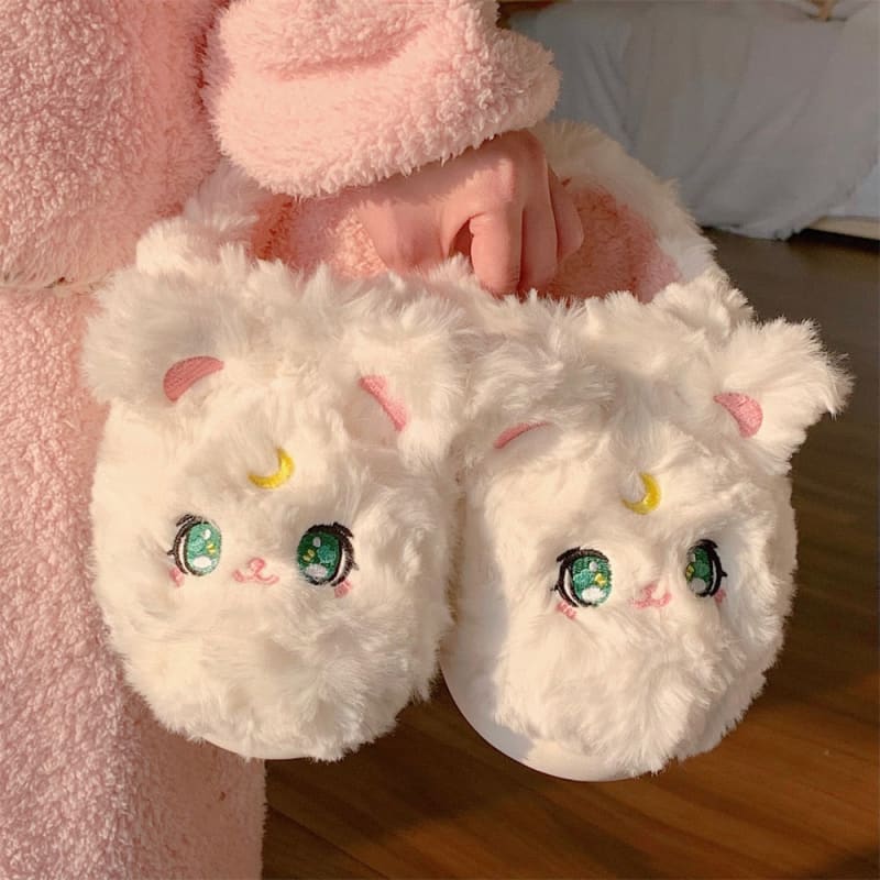 Super Cute Sailor Moon Luna Diana Kawaii Cat Home Slippers ME50 - Egirldoll