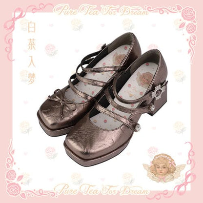 Sweet Angel Cute Kawaii Heels Lolita Shoes ON615 - Grey