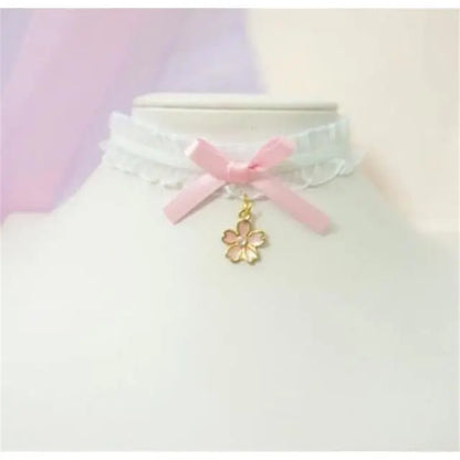 Sweet Cross Pendant Bownot Choker Cute Lolita Ribbon Chain Necklace EG079 - Egirldoll