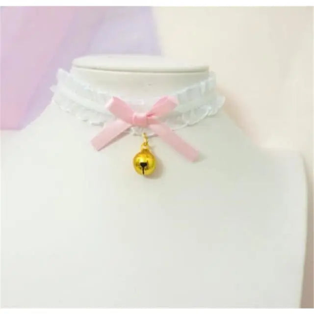 Sweet Cross Pendant Bownot Choker Cute Lolita Ribbon Chain Necklace EG079 - Egirldoll