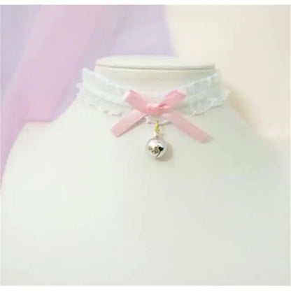 Sweet Cross Pendant Bownot Choker Cute Lolita Ribbon Chain Necklace EG079 - Egirldoll