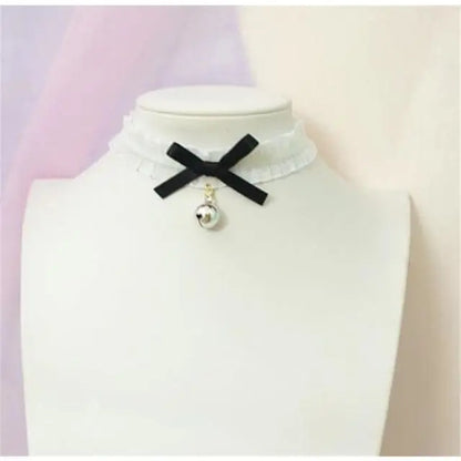 Sweet Cross Pendant Bownot Choker Cute Lolita Ribbon Chain Necklace EG079 - Egirldoll