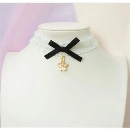 Sweet Cross Pendant Bownot Choker Cute Lolita Ribbon Chain Necklace EG079 - Egirldoll