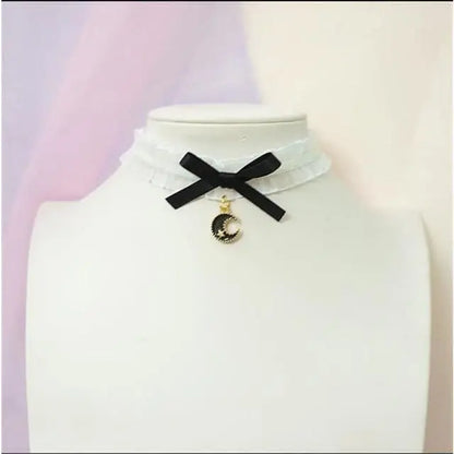 Sweet Cross Pendant Bownot Choker Cute Lolita Ribbon Chain Necklace EG079 - Egirldoll