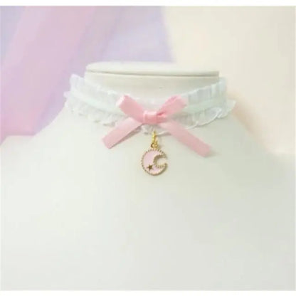 Sweet Cross Pendant Bownot Choker Cute Lolita Ribbon Chain Necklace EG079 - Egirldoll