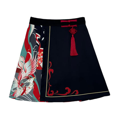 Sweet Embroidery Black Red T-shirt Skirt Set ON347 - Egirldoll