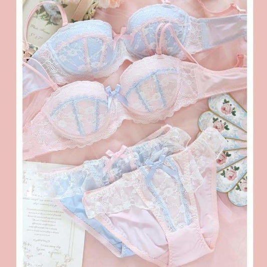 Sweet Nylon Lace Underwear Two Piece Set EG15189 - Egirldoll