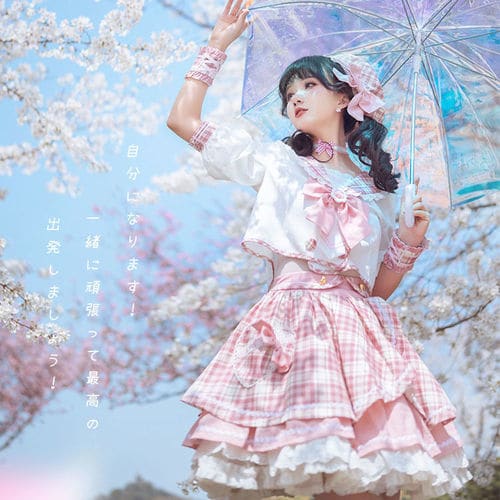 Sweet Pastel Pink Idoll Girl Kawaii Uniform ON608 - Pink / S