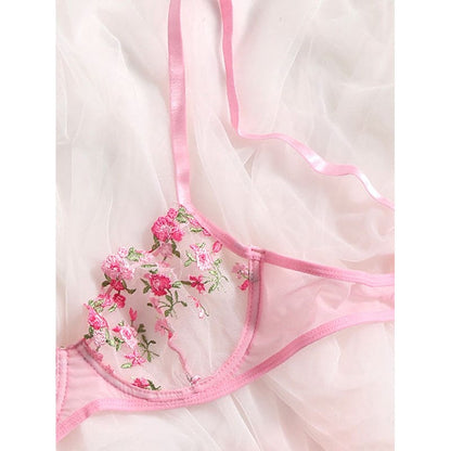 Sweet Pink Cute Floral Lingerie - Egirldoll