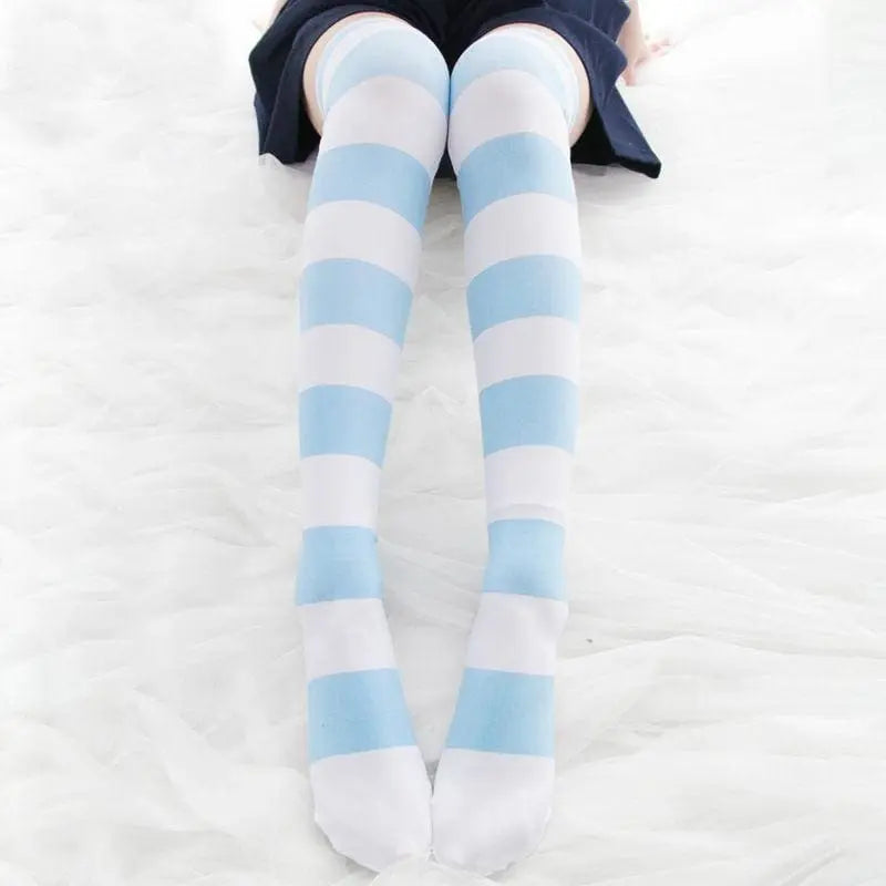 Sweet Striped Cat Paw Prints Over-the-knee Socks EG15329 - Egirldoll