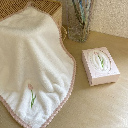 Tulip Embroidery Towel - Egirldoll