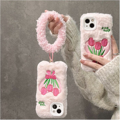 Tulip Fluffy Pink Phone Case - Egirldoll