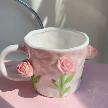 Tuplid Lily Flower Ceramic Mugs Kimi - Egirldoll