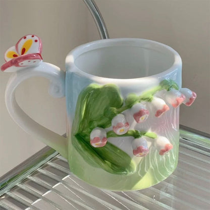 Tuplid Lily Flower Ceramic Mugs Kimi - Egirldoll