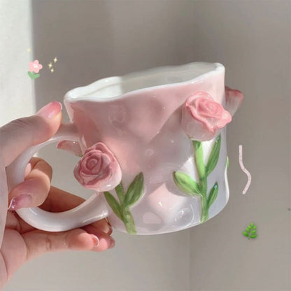 Tuplid Lily Flower Ceramic Mugs Kimi - Egirldoll