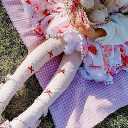 Ultra Thin Silk Heart Patterned Lolita Over-the-knee Socks EG15444 - Egirldoll