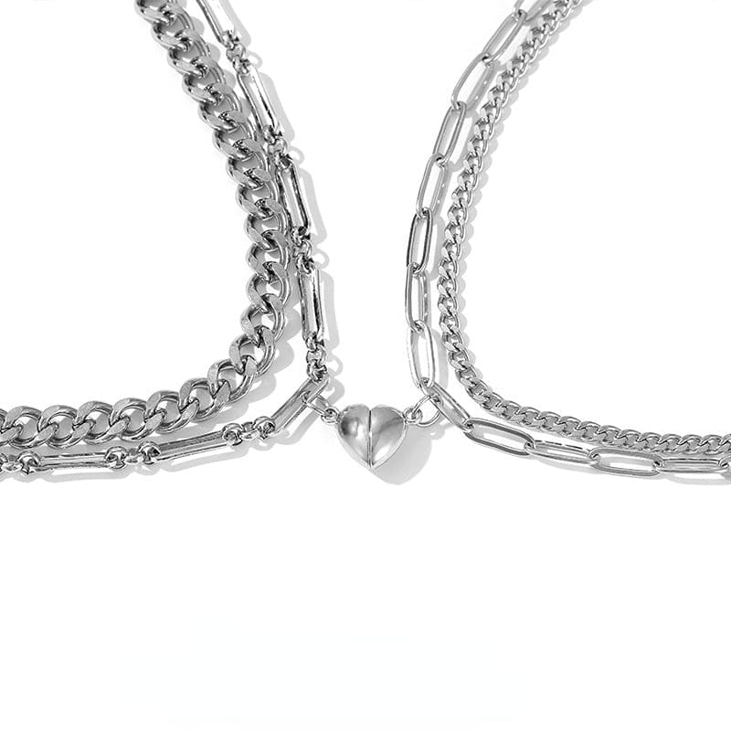 United Magnetic Heart Couple Necklace ON354 - Egirldoll