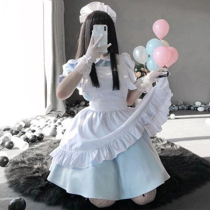 White Blue Cute Maid Dress EE0818 - Egirldoll