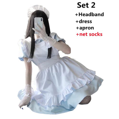 White Blue Cute Maid Dress EE0818 - Egirldoll