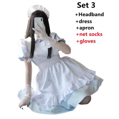 White Blue Cute Maid Dress EE0818 - Egirldoll