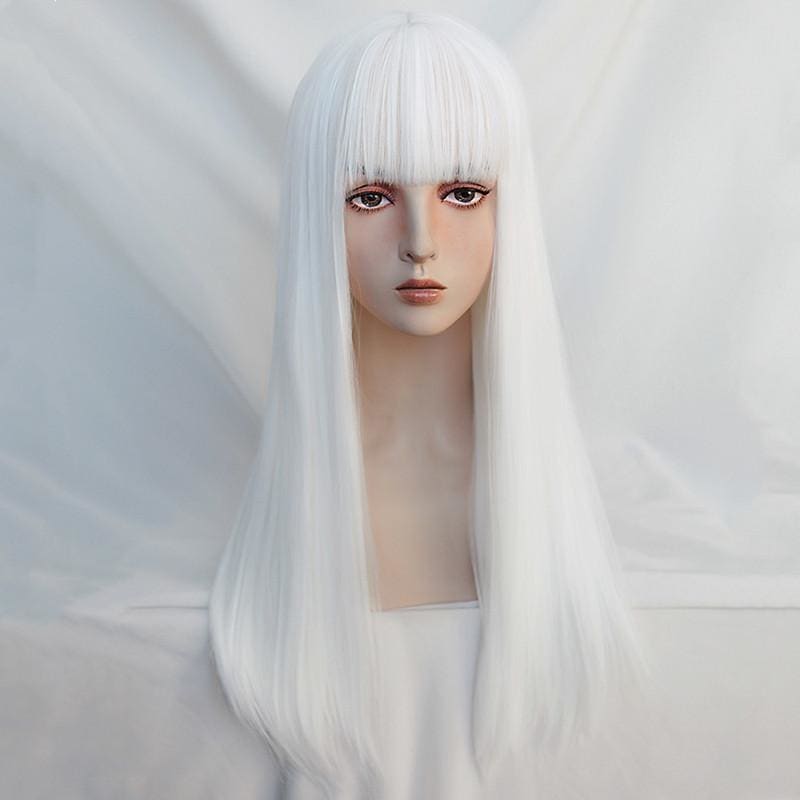 White Harajuku Gothic Girl Long Wig EG236 - Egirldoll