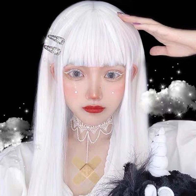 White Harajuku Gothic Girl Long Wig EG236 - Egirldoll