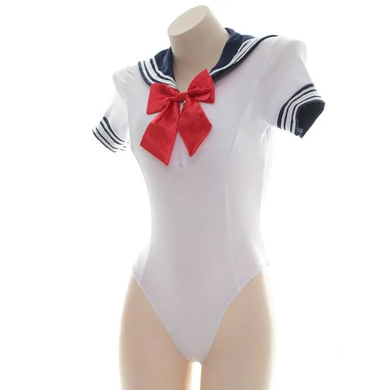 White Sailor Bow Seifuku Swimsuit EG14413 - Egirldoll