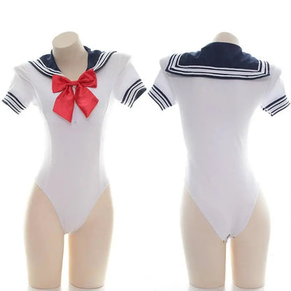 White Sailor Bow Seifuku Swimsuit EG14413 - Egirldoll