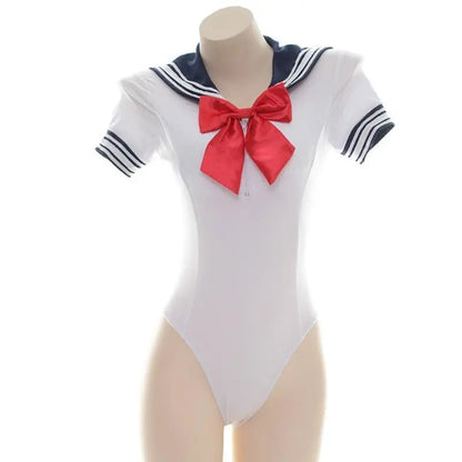 White Sailor Bow Seifuku Swimsuit EG14413 - Egirldoll