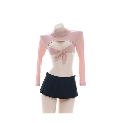 Women Open Chest Hollow out Bandage Sweater Suit EG155 - Egirldoll