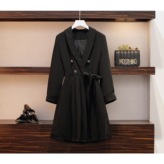 XL-5XL Plus Size Black Long Sleeve Elegant Dress EG16972 - Egirldoll