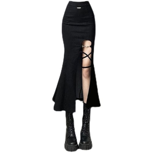 Y2K Slit High Waist Fishtail Skirt ME12 - Egirldoll