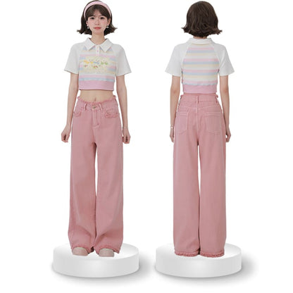 Y2K Style Baggy Long Pink Pants ON621 - pants